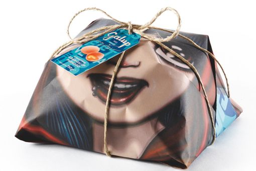 Packaging firmato dall'artista Max Ferrigno per il panettone "pop" di Galup
