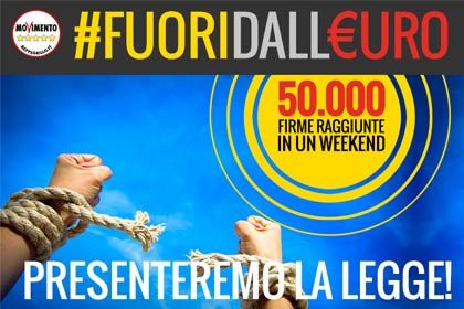 Fuori o dentro l’euro? Da oggi, per il referendum dei 5 Stelle si firma anche all’URP di Cuneo Fuori o dentro l’euro? Da oggi, per il referendum dei 5 Stelle si firma anche all’URP di Cuneo