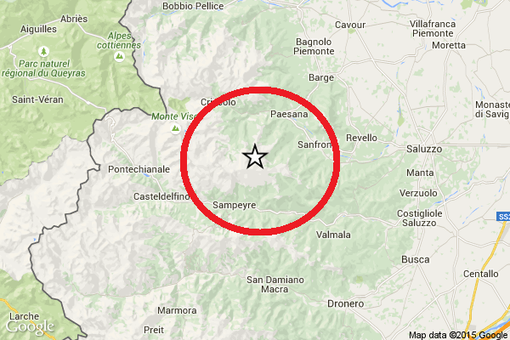 Terremoto di magnitudo 2.7 gradi fa tremare le case della Valle Varaita e Po Terremoto di magnitudo 2.7 gradi fa tremare le case della Valle Varaita e Po