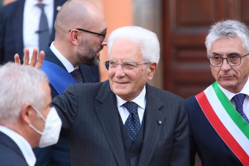 Il presidente della Repubblica Sergio Mattarella ad Alba