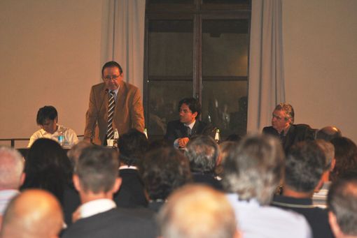 Il tavolo di "Progetto Saluzzo" con, da sinistra, Bachiorrini, Ambrogio, Farina e Anello (© targatocn)