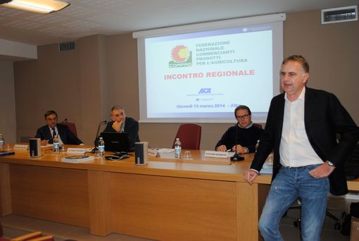 Da sinistra, il direttore Aca Giuliano Viglione e i vertici di Compag: il direttore Vittorio Ticchiati, il vice presidente Giovanni Barbero, il presidente Fabio Manara