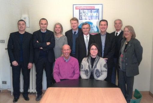 Da sinistra Franco Graglia, on. Enrico Costa, Daniela Contin, Sen. Lucio Malan, Riccardo Cravero, Roberto Russo, Giuseppe Reitano, Giovanna Zetti