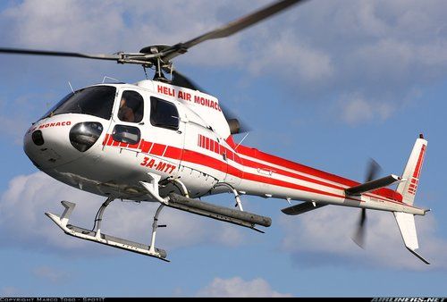 Il modello di elicottero dell'Héli Air Monaco precipitato a Brei sur Roya (foto Nice Matin)