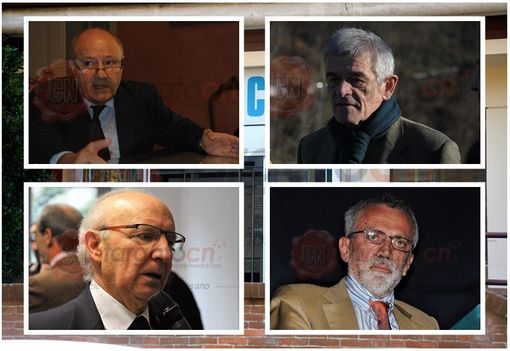 Da in alto a sinistra (in senso orario): il Dg della Cn Francesco Magni, il governatore della Regione Sergio Chiamparino, il consigliere Paolo Allemano e l'assessore Antonio Saitta