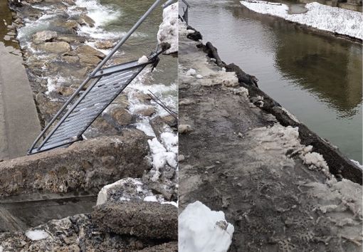 Ceva, crolla porzione di marciapiede lungo il Cevetta Ceva, crolla porzione di marciapiede lungo il Cevetta