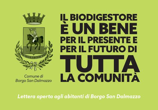 “Il biodigestore è un bene per il presente e per il futuro di tutta la comunità”: nelle case dei borgarini arriva la lettera aperta del sindaco Beretta