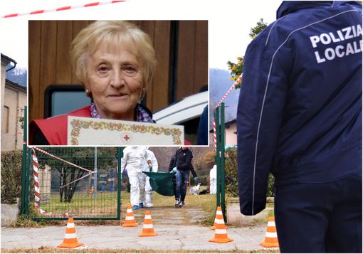 Nel riquadro Anna Piccato. Sullo sfondo il luogo dell'omicidio