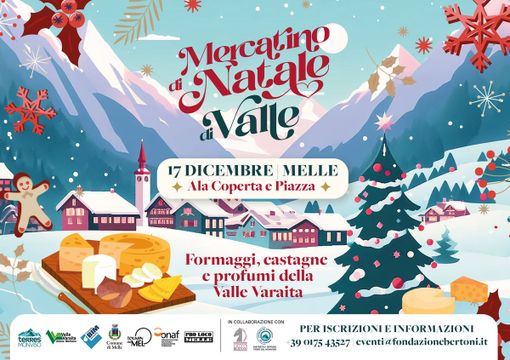 Dai formaggi all’artigianato: appuntamento a Melle con il Mercatino di Natale di Valle