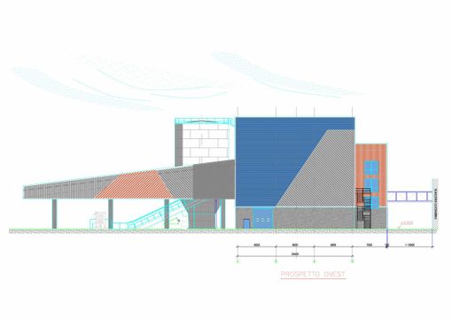 Il prospetto ovest dello stabile dove avverrà la lavorazione della materia prima