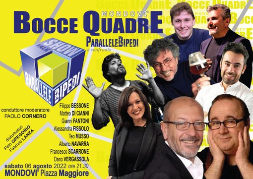 Parallelebipedi a confronto: per il decennale le Bocce Quadre Mondovì portano un talk show in piazza Maggiore Parallelebipedi a confronto: per il decennale le Bocce Quadre Mondovì portano un talk show in piazza Maggiore