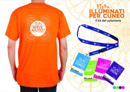 I volontari per l'Illuminata di Cuneo, si vestono di arancione