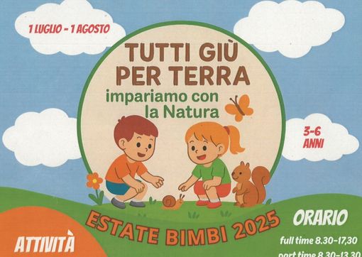 A Racconigi l’estate bimbi 2025 “Tutti giù per terra: impariamo con la natura” A Racconigi l’estate bimbi 2025 “Tutti giù per terra: impariamo con la natura”