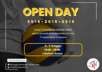 Libellula Volley apre le porte alle giovani atlete: al via gli Open Day gratuiti dedicati alle nate del 2014, 2015 e 2016 Libellula Volley apre le porte alle giovani atlete: al via gli Open Day gratuiti dedicati alle nate del 2014, 2015 e 2016