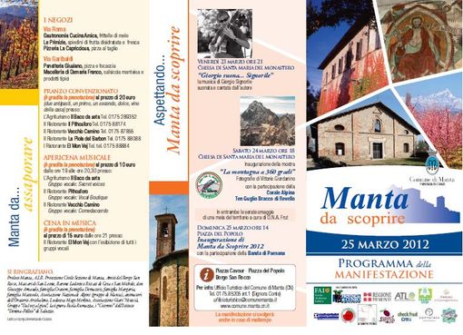 Domenica 25 marzo Manta è tutta "da scoprire"