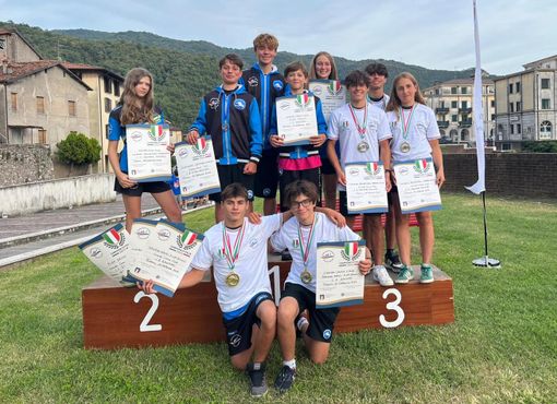 Il podio di Vobarno, dominato dagli atleti del Granda Canoa Club