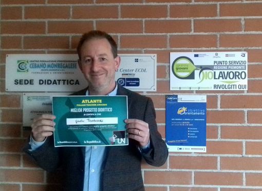 CFP Cebano Monregalese, che orgoglio: il professor Tiraboschi vince l'Italian Teacher Award CFP Cebano Monregalese, che orgoglio: il professor Tiraboschi vince l'Italian Teacher Award