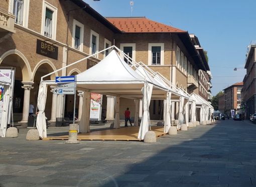 Nei giorni scorsi l'allestimento dei primi stand destinati ad accogliere gli espositori di Cheese 2021