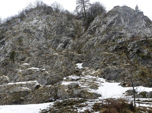 L'area adibita ad arrampicata su ghiaccio