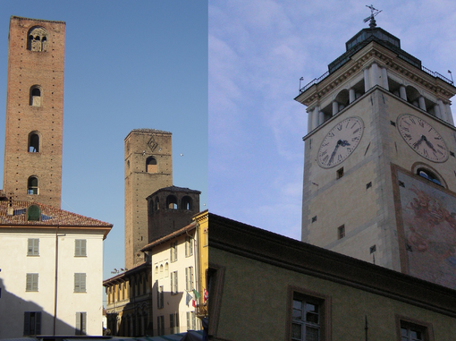 Le Torri di Alba e la Torre Civica di Cuneo