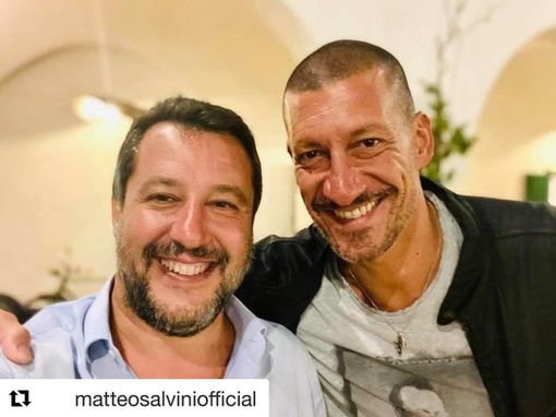 Gigi Mastrangelo con il leader della Lega Matteo Salvini