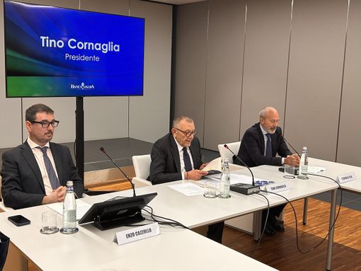 Da sinistra il direttore generale Enzo Cazzullo, il presidente Tino Cornaglia e il vicepresidente Pierpaolo Stra Da sinistra il direttore generale Enzo Cazzullo, il presidente Tino Cornaglia e il vicepresidente Pierpaolo Stra