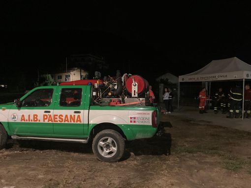 Il presidio notturno di Aib e Vigili del Fuoco Il presidio notturno di Aib e Vigili del Fuoco