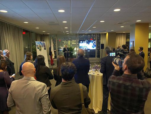 Alcuni momenti dell'incontro a New York per la delegazione del "Sistema Piemonte"