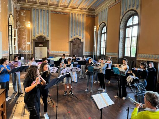 I ragazzi durante l'esecuzione a San Damiano d'Asti I ragazzi durante l'esecuzione a San Damiano d'Asti
