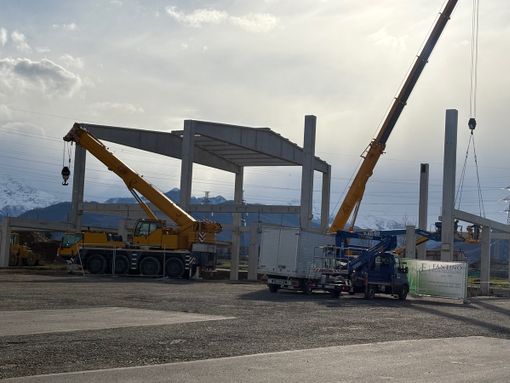 Il cantiere della nuova palestra nella zona del Palasport