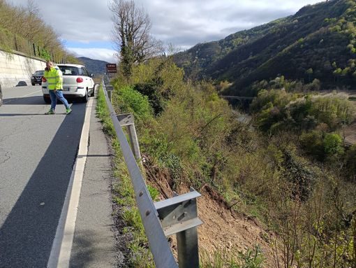 La frana in località Mombrignone a Ceva