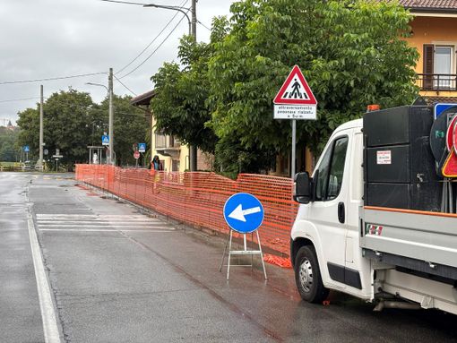 I lavori in via Cherasco I lavori in via Cherasco