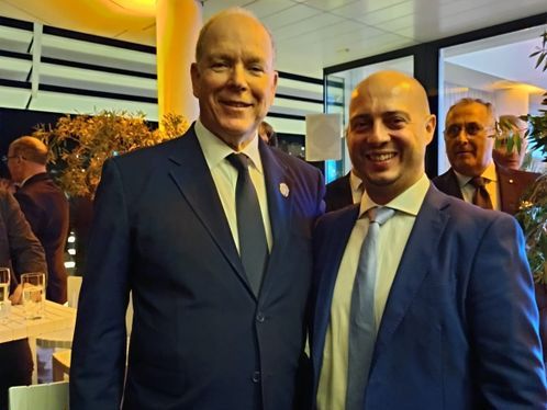 Il principe Alberto di Monaco e il sindaco di Ceva Fabio Mottinelli