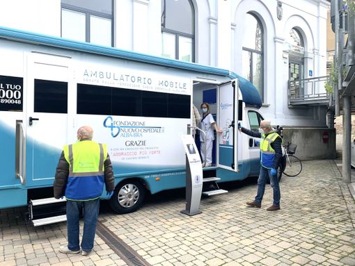 Il mezzo in funzione presso la sede Asl dell'ex Convitto