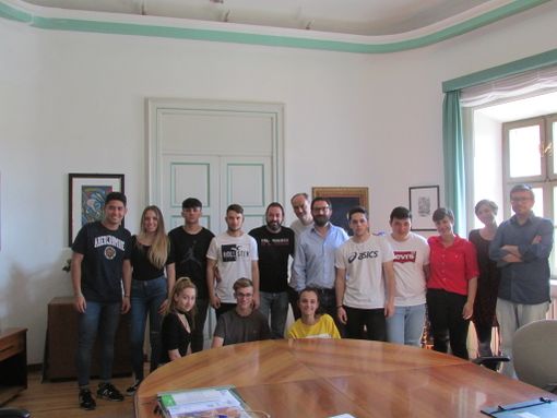 Gli studenti in visita in Municipio
