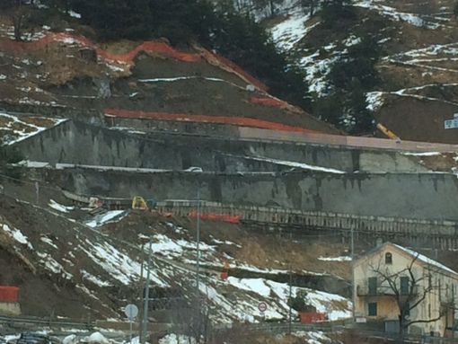 I lavori al Colle di Tenda in una foto di repertorio