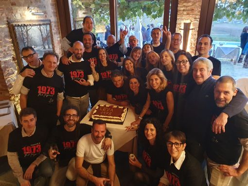 I partecipanti alla festa della Leva 1973 di Bra