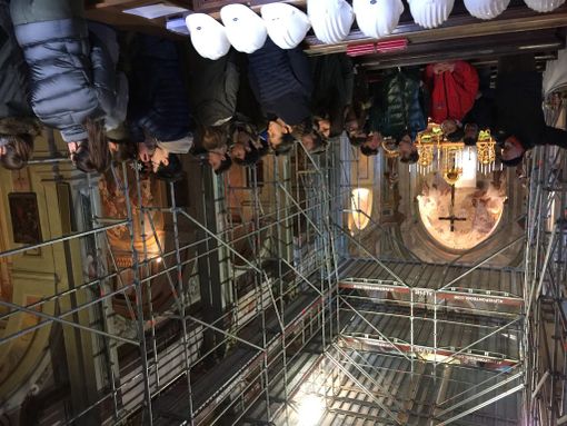 Gli alunni in visita alla chiesa di San Bernardino