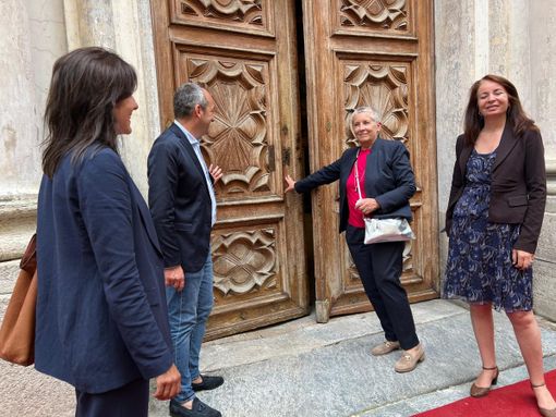 La sindaca Patrizia Manassero all'inaugurazione dell'ex chiesa di Santa Chiara La sindaca Patrizia Manassero all'inaugurazione dell'ex chiesa di Santa Chiara