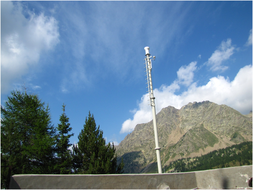 Fotografia stazione installata difronte al Santuario Sant'Anna di Vinadio
