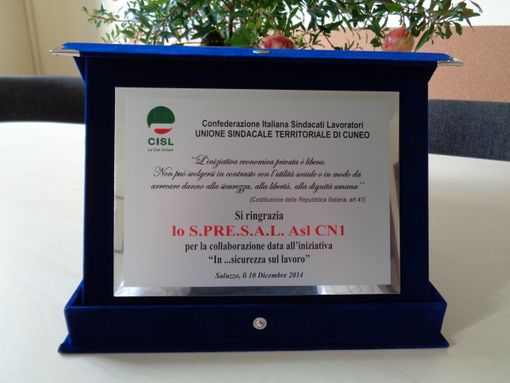 Saluzzo, “In …sicurezza sul Lavoro”, un riconoscimento allo Spresal