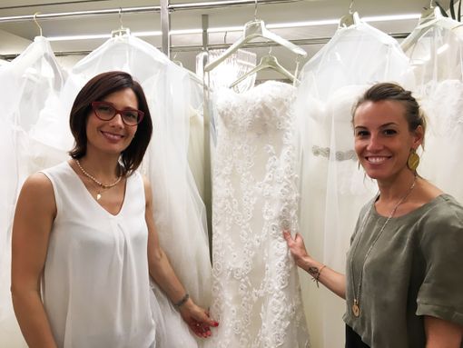 Alessandra Rinaudo firma l'abito da sposa di Tania Cagnotto