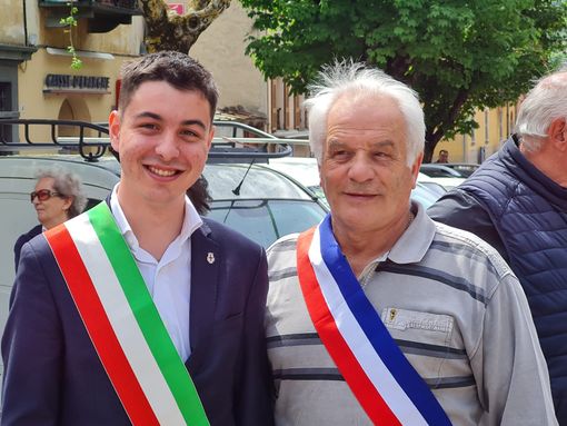 Il consigliere comunale albese Lorenzo Fererro con il sindaco di Tenda Jean Pierre Vassallo