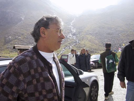 Umberto Bossi a Pian del Re nel lontano 2002