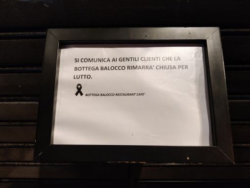 Chiusa per lutto la bottega aziendale, in attesa di conoscere la data delle esequie