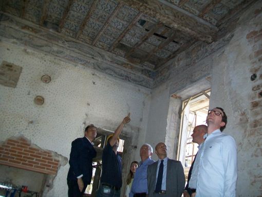 Cherasco: Alberto Cirio in visita ai cantieri di Palazzo Salmatoris e Bricco