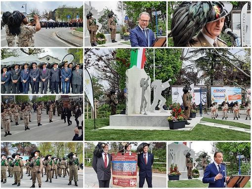 "Urrà”: inaugurato a Cuneo il “Monumento al Bersagliere” [FOTO E VIDEO]