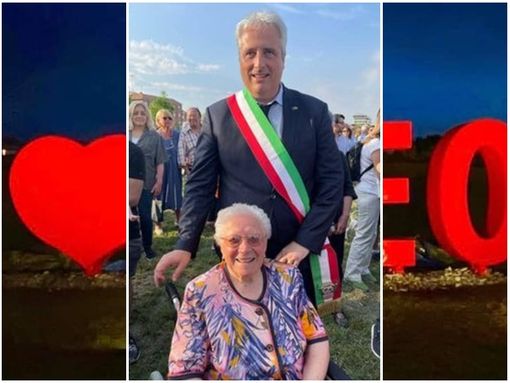 Metilde Cavallo con il sindaco Federico Borgna