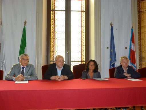 Da sinistra: Olindo Cervella, Maurizio Marello, Paola Farinetti, Sergio Taricco (© targatocn.it)