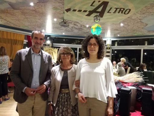 Cuneo, cena di apertura Zonta Cuneo: Roberto Revelli, presidente di Genitori Pro Handicap, Iris Musselli presidente Zonta, Lucia Arnaudo